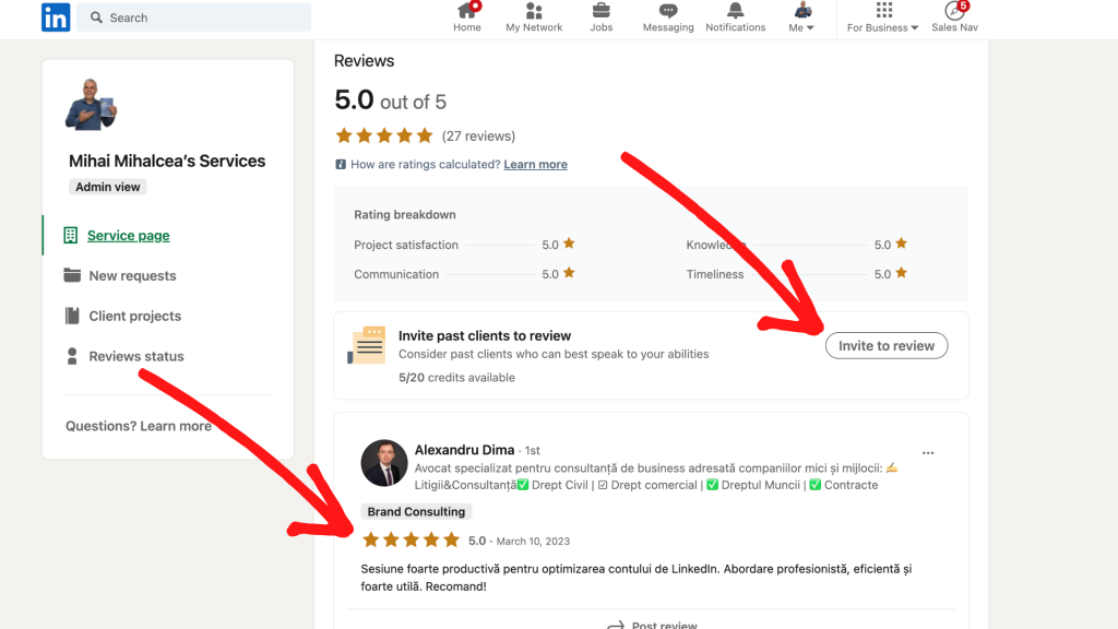 Cum determinăm pe oameni să ne ofere review-uri în LinkedIn!